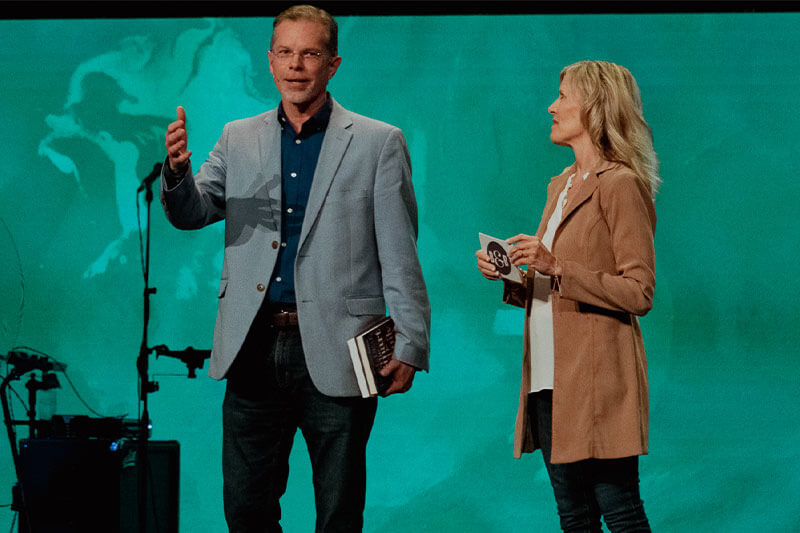 Ron and Nan Deal on stage at B&B